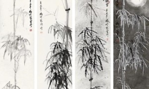 当代国画名家杨竹在北京保利2021春季拍卖会四条屏成交价36.8万元